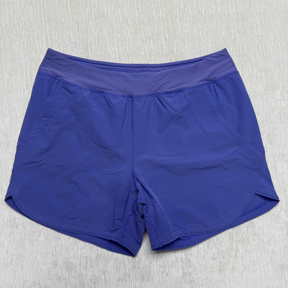 Lands' End Athletic Shorts Womens 14 Purple Built In Brief Running Gym Hike 5"